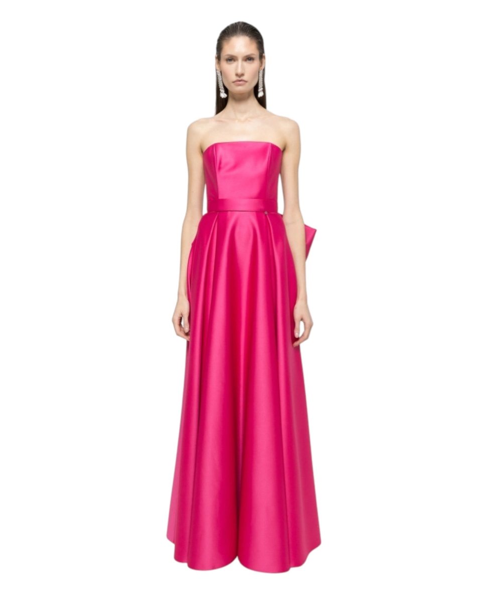 STRAPLESS SATIN GOWN