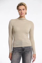 STRETCH JERSEY TURTLENECK