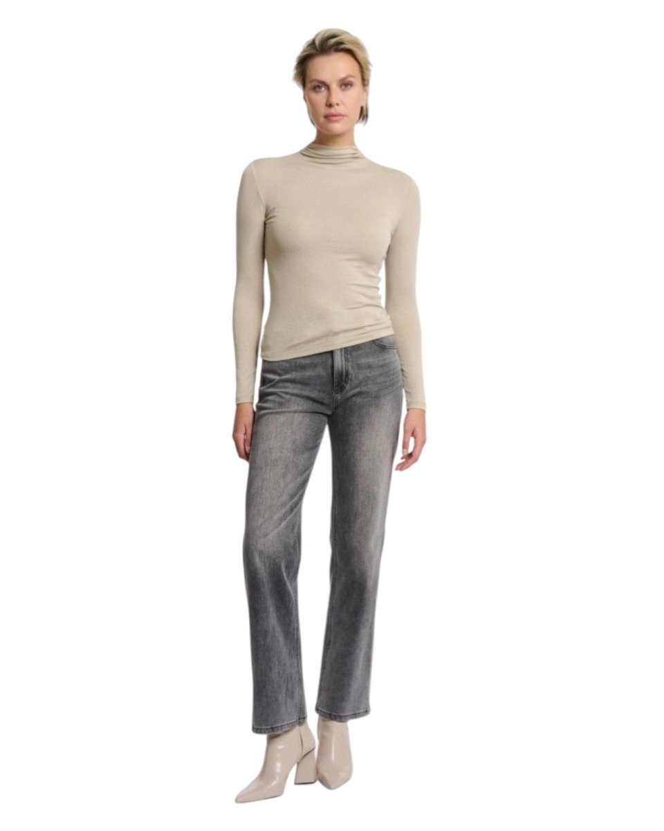 STRETCH JERSEY TURTLENECK