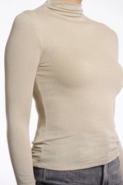 STRETCH JERSEY TURTLENECK