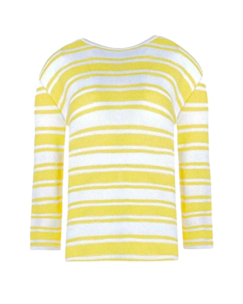 STRIPED TEXTURED KNIT BLOUSE