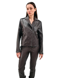 STUDDED FAUX LEATHER TWO-PIECE SET