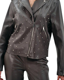 STUDDED FAUX LEATHER TWO-PIECE SET