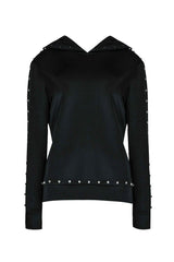STUDDED HOODED SWEATSHIRT