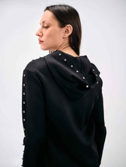STUDDED HOODED SWEATSHIRT - Nakhle.Ets - Sweaters