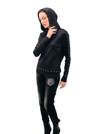 STUDDED HOODED SWEATSHIRT
