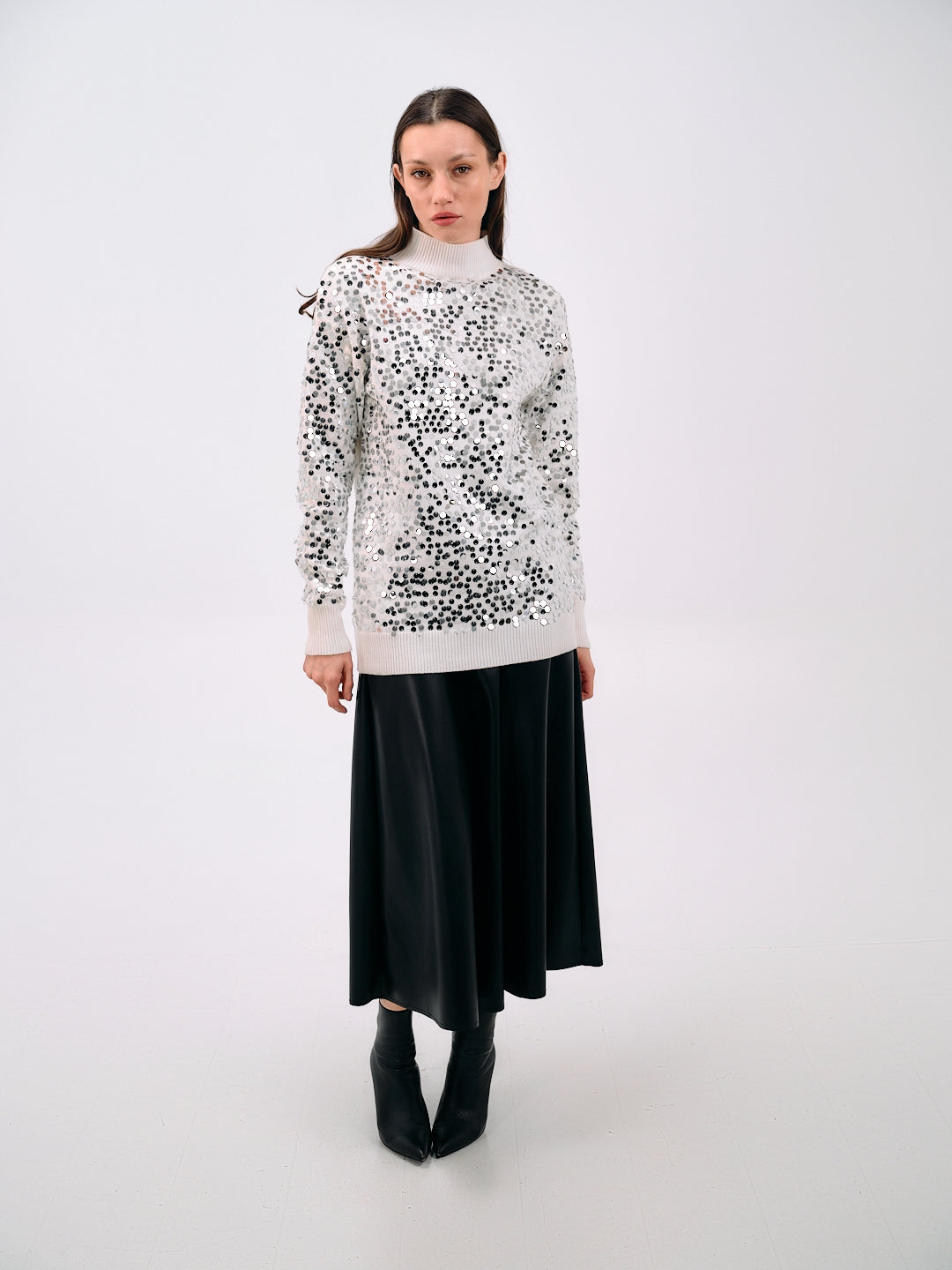 SEQUIN TURTLENECK SWEATER