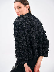 3D FLORAL TEXTURED BOLERO
