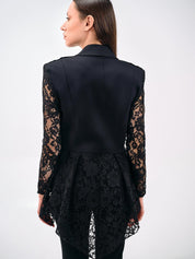 LACE-SLEEVE TAILORED BLAZER