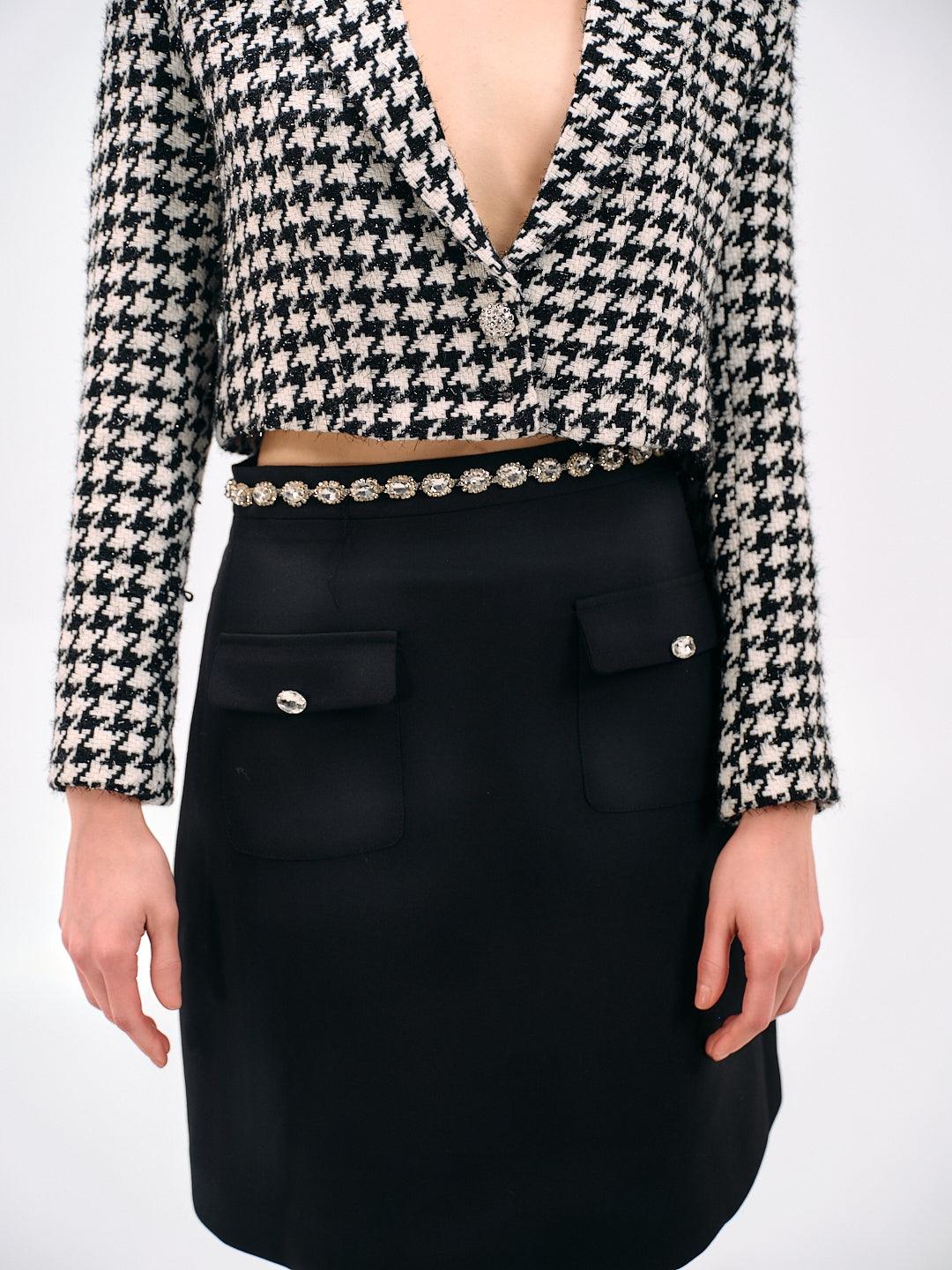 HOUNDSTOOTH CROPPED BLAZER