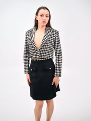 HOUNDSTOOTH CROPPED BLAZER