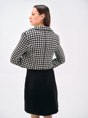 HOUNDSTOOTH CROPPED BLAZER