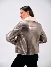 METALLIC SHEARLING JACKET