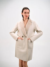 DOUBLE-BREASTED SHEARLING COAT