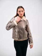 METALLIC SHEARLING JACKET