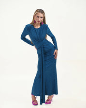 RUCH DRAPED MAXI DRESS