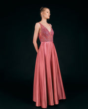 SEQUIN BODICE A-LINE GOWN