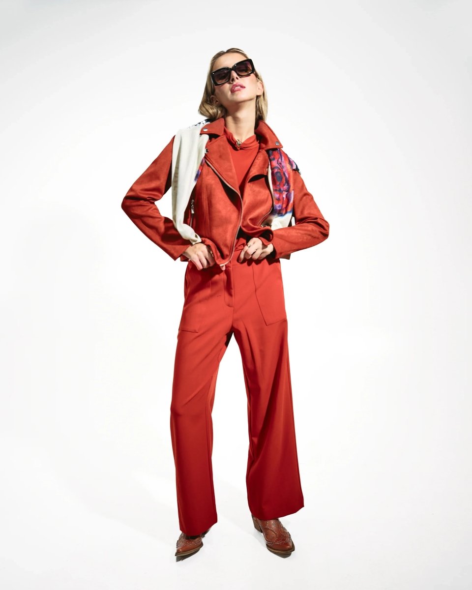 SUEDE ZIP BIKER JACKET - Nakhle.Ets - Jackets