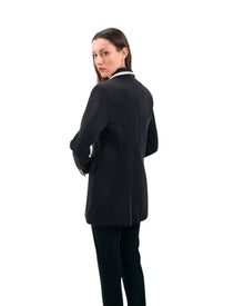TAILORED CONTRAST-TRIM BLAZER