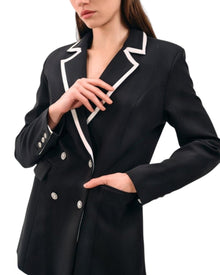 TAILORED CONTRAST-TRIM BLAZER