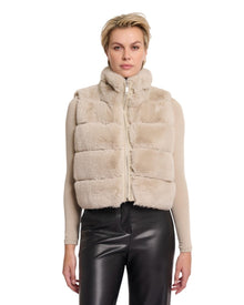 TEXTURED FAUX FUR VEST