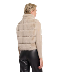 TEXTURED FAUX FUR VEST