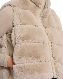 TEXTURED FAUX FUR VEST
