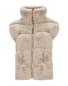 TEXTURED FAUX FUR VEST