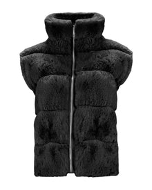 TEXTURED FAUX FUR VEST
