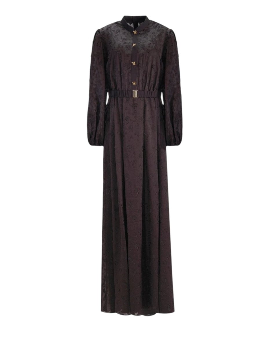 TEXTURED FLORAL MAXI DRESS - Nakhle.Ets - Dresses