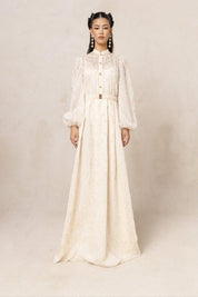 TEXTURED FLORAL MAXI DRESS - Nakhle.Ets - Dresses