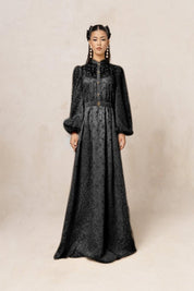 TEXTURED FLORAL MAXI DRESS - Nakhle.Ets - Dresses