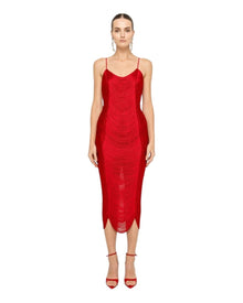 TEXTURED MIDI DRESS