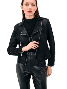 TEXTURED MOTO BIKER JACKET