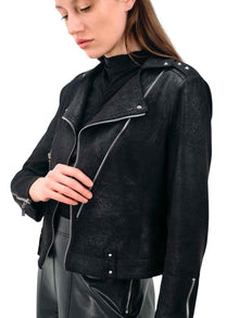 TEXTURED MOTO BIKER JACKET
