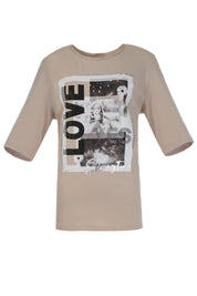 Print Beige T-Shirt