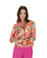 TROPICAL BLOOM SHORT - SLEEVE TOP - Nakhle.Ets - Tops & T-shirts
