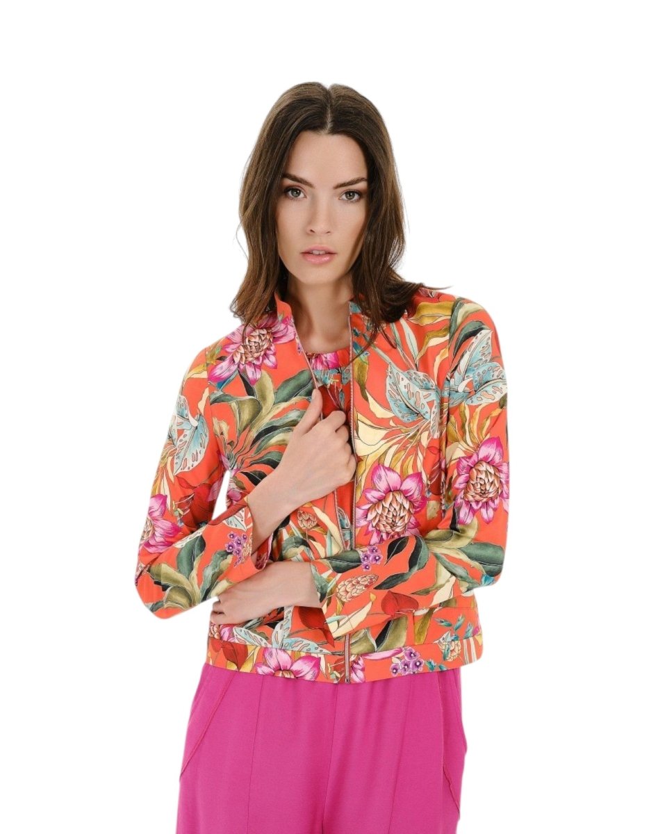 TROPICAL BLOOM SHORT - SLEEVE TOP