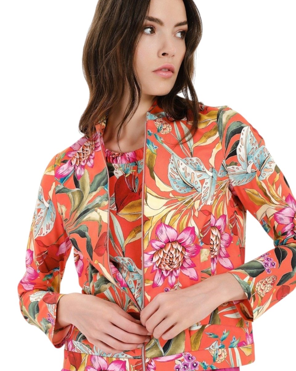 TROPICAL BLOOM SHORT - SLEEVE TOP - Nakhle.Ets - Tops & T-shirts