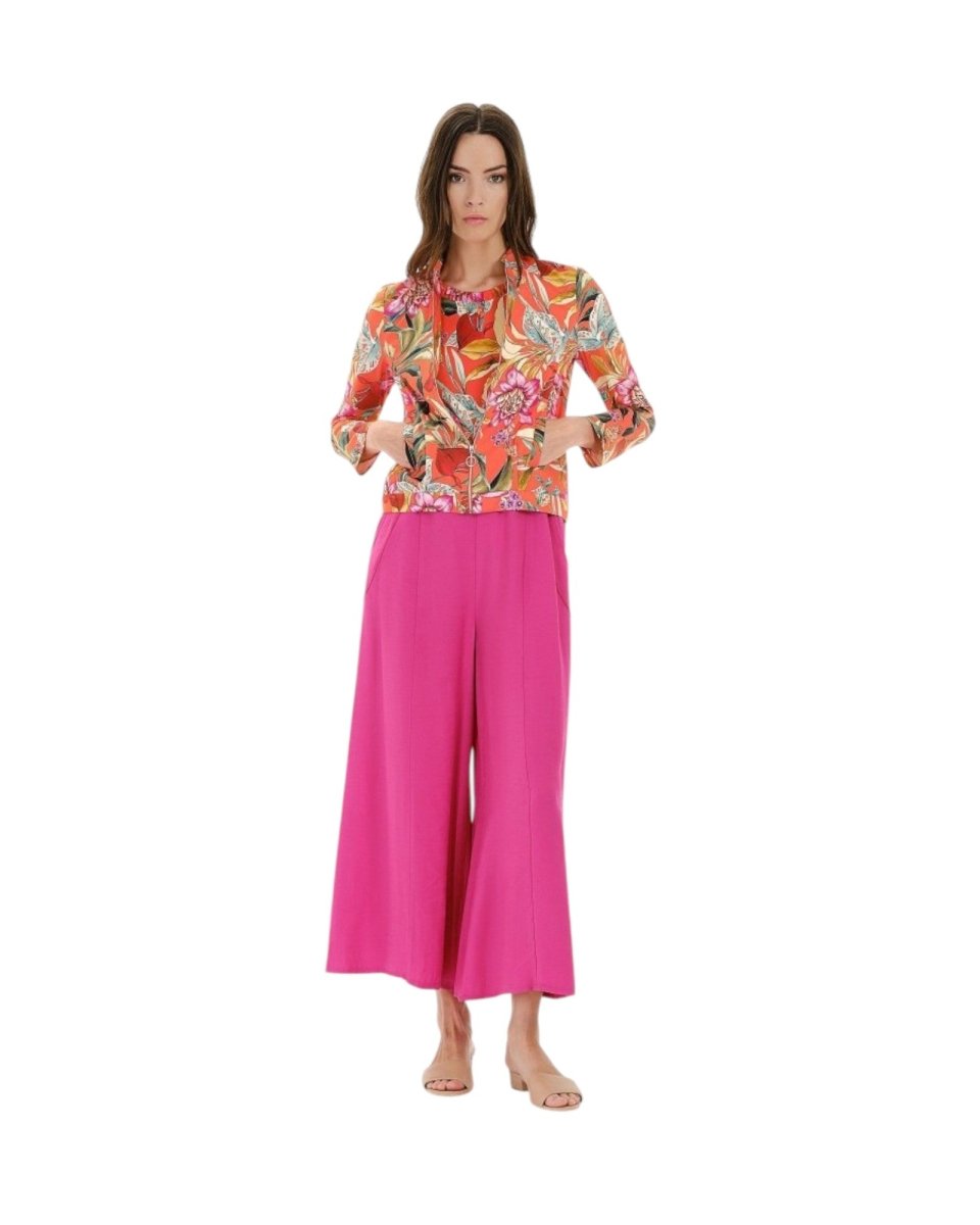 TROPICAL BLOOM SHORT - SLEEVE TOP