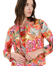 TROPICAL FLORAL ZIP JACKET