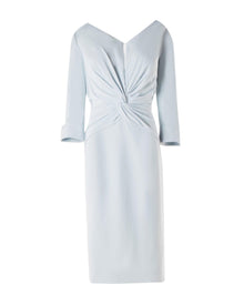 TWIST-FRONT MIDI SHEATH DRESS