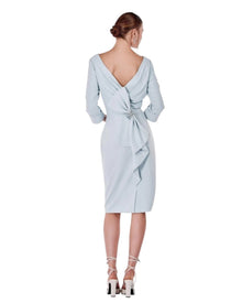 TWIST-FRONT MIDI SHEATH DRESS