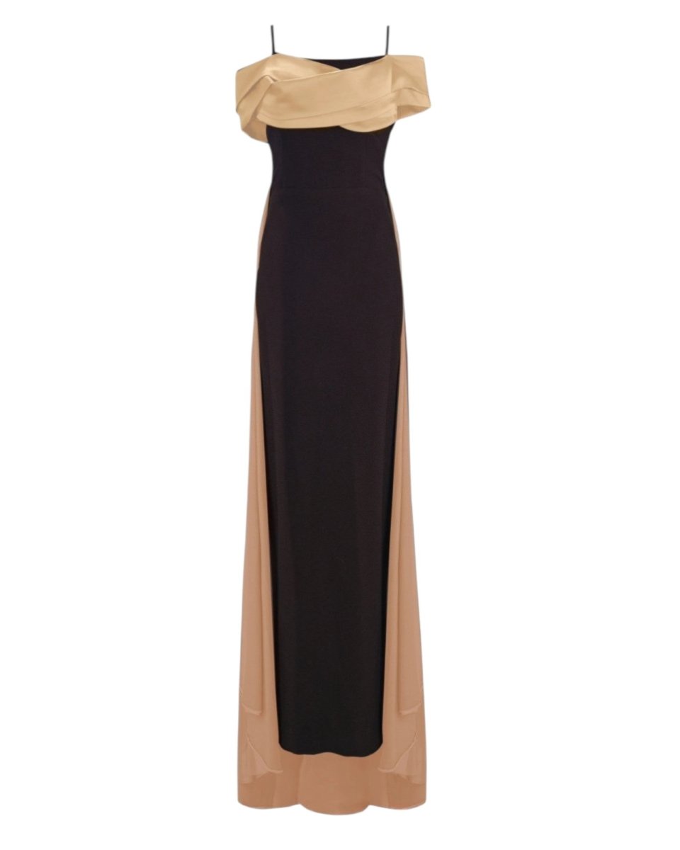 TWO-TONE OFF-SHOULDER GOWN