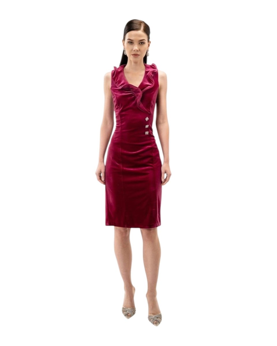VELVET COLLAR DRESS