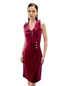 VELVET COLLAR DRESS