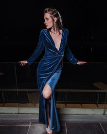 VELVET DRAPE GOWN