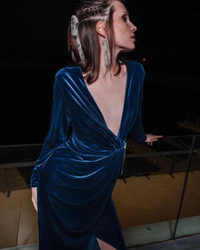 VELVET DRAPE GOWN