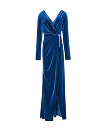 VELVET DRAPE GOWN