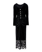 VELVET LACE MIDI DRESS - Nakhle.Ets - Dresses